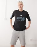 [adidas performance] adidas Football Tiro jersey t-shirt in black and blue S BLACK