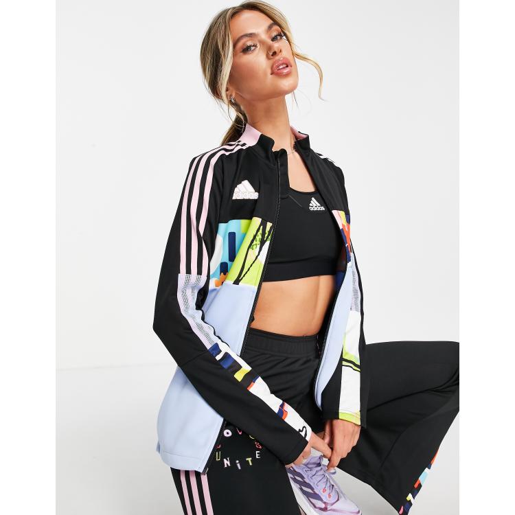 Adidas originals x farm best sale multi print maxi track jacket