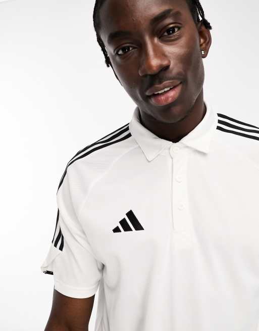 adidas Football Tiro polo shirt in white ASOS