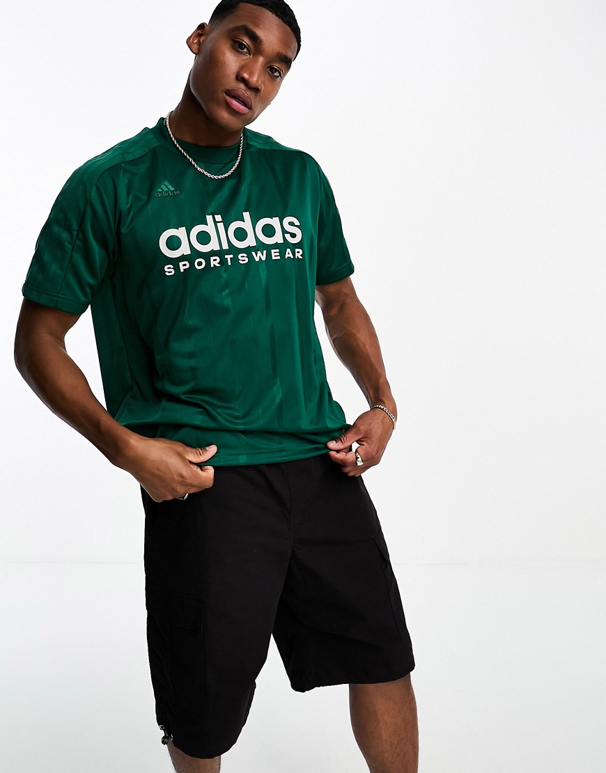 adidas Football Tiro striped t-shirt in green