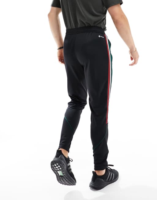 Black and 2024 red adidas sweatpants