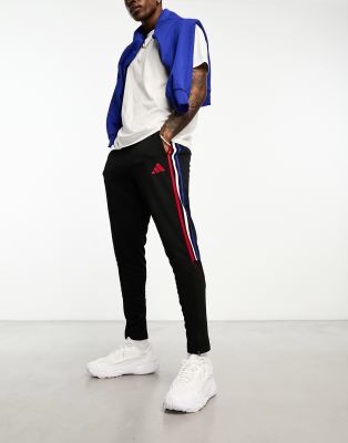 Red white and store blue adidas joggers