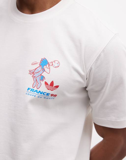 adidas Football World Cup France 98 mascot t-shirt in white | ASOS