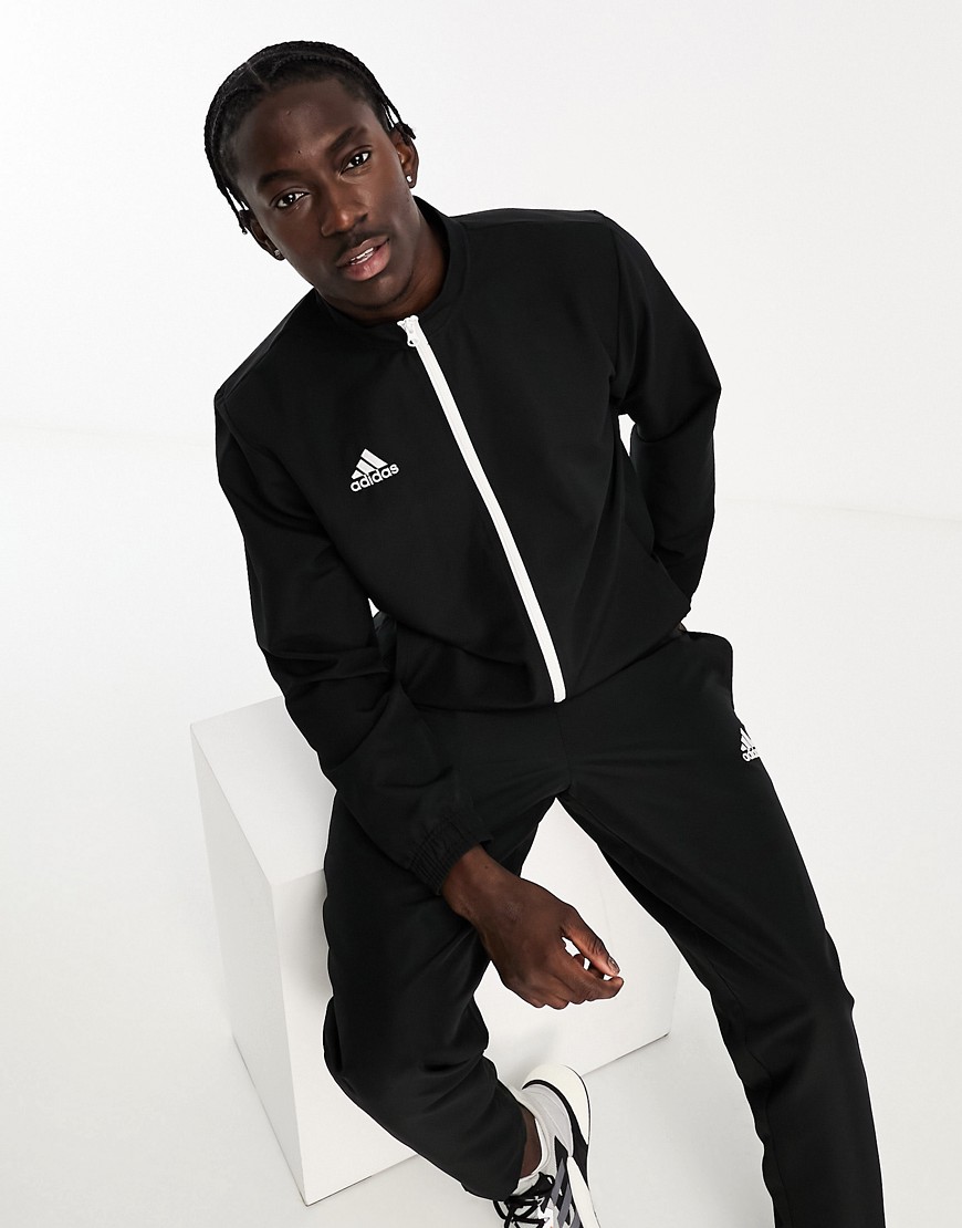 adidas Football zip jacket in black