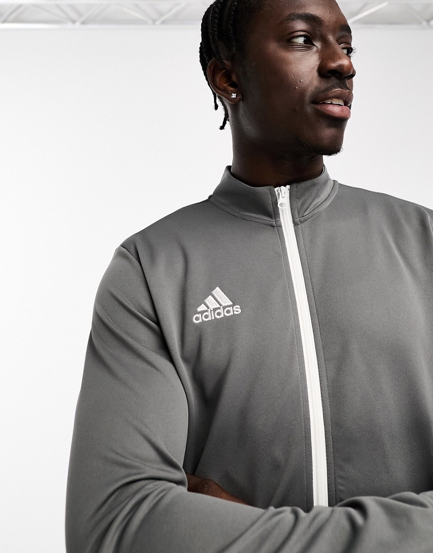 adidas Football zip jacket in grey