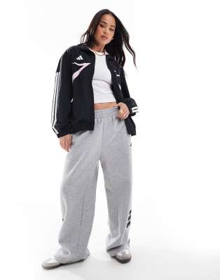 adidas - Future Icons - Gråmelerede bukser med åbne kanter og logo med 3 striber - view 1