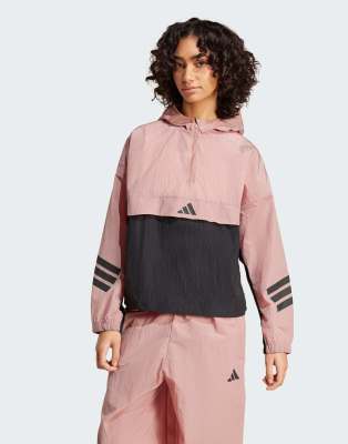 adidas - Future Icons - Windjacke in Warm Clay mit 3 Streifen-Braun