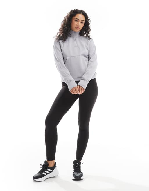 adidas Game and Go fleece lined 1 4 zip top in grey ASOS