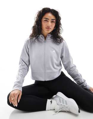 adidas - Game and Go - Kapuzenpullover in Grau mit Fleece-Futter