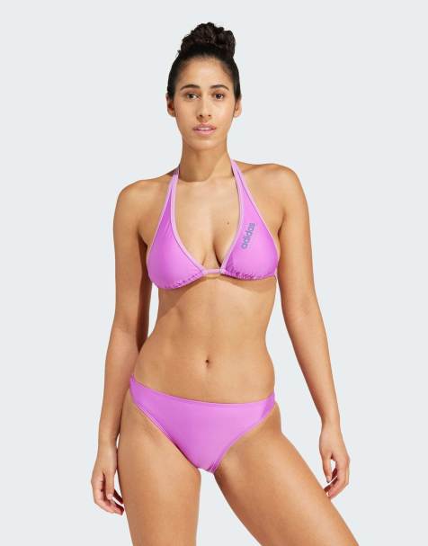 adidas - Gewatteerde bikini met halternek in felpaars / vervaagd paars - view 1