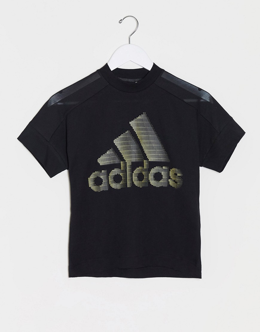 Adidas - Glam - T-shirt in zwart