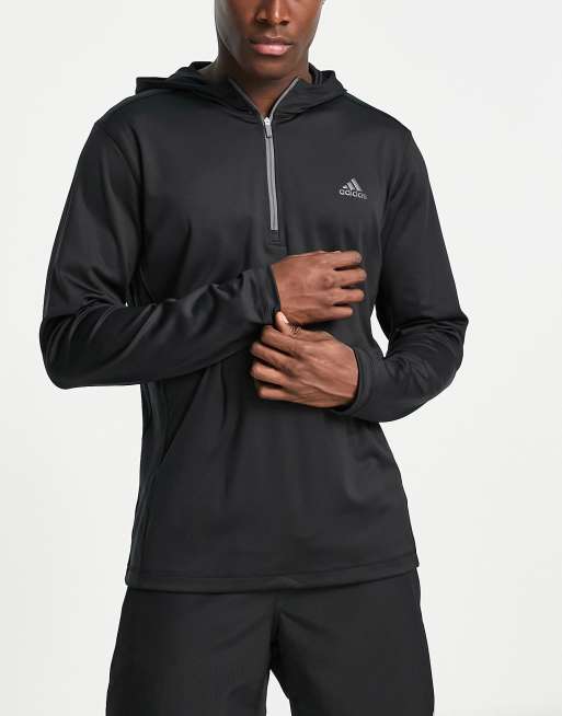 adidas Golf 1/4 zip hoodie in black ASOS