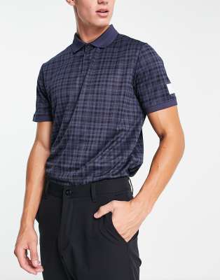 adidas Golf Adicross The Open check polo shirt in navy