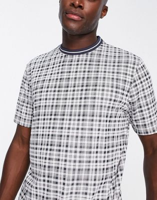 adidas Golf Adicross The Open check t-shirt in white