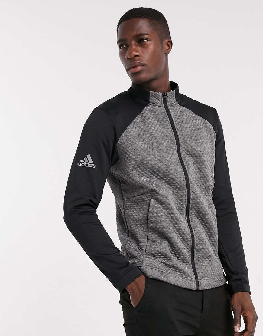 Adidas Golf Cold Rdy Zip Through Jacket In Gray-grey