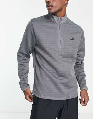 ADIDAS DWR 1/4 Zip Men's Golf Textured Sweatshirt Sz-XL Black H53965 main image 0