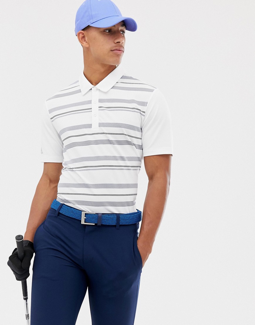 Adidas Golf - Adidas - golf - gestreept poloshirt in wit