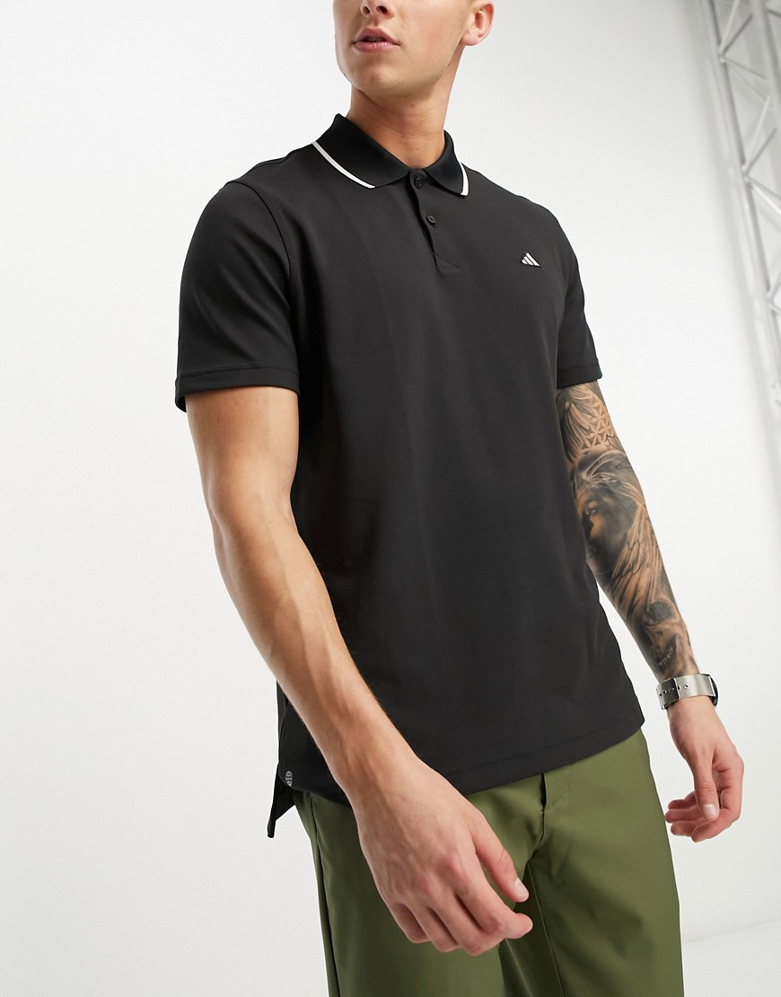 adidas Golf Go-To pique polo shirt in black