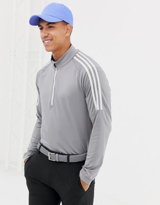 adidas Golf - grå sweatshirt med halvlynlås