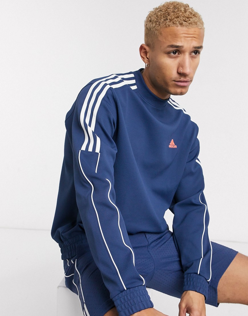 Adidas Golf – Limited Edition – Marinblå sweatshirt med rund halsringing