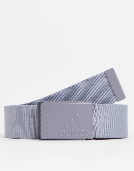 adidas Golf - Omkeerbare geweven riem in wit en grijs
