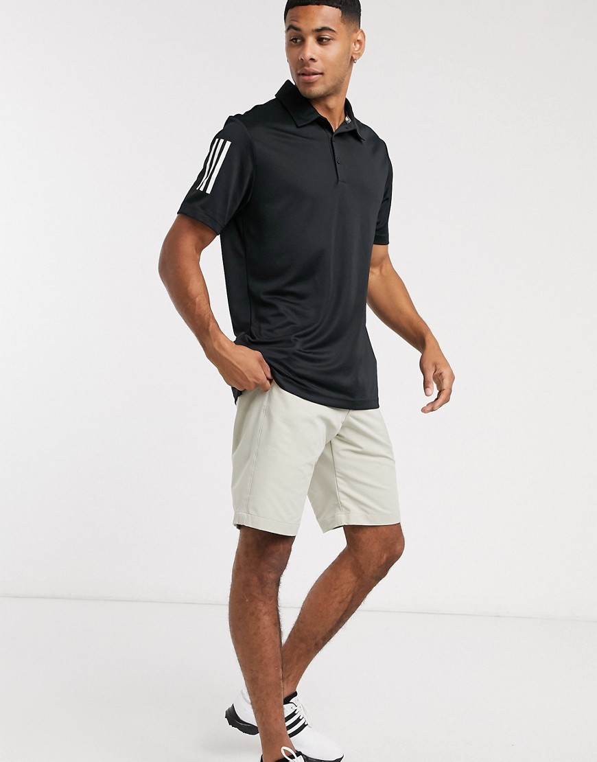 Adidas Golf - Polo met drie strepen in zwart