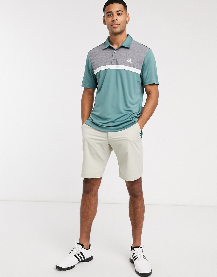 Adidas Golf - Polo met kleurvlakken in groen