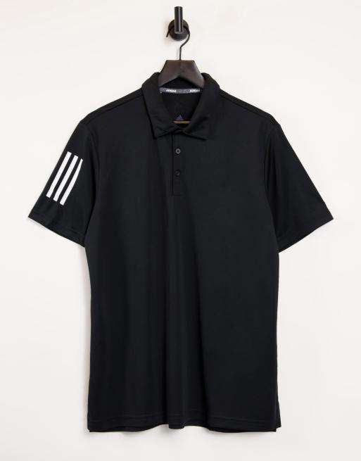 adidas Golf - Poloshirt met 3 strepen in zwart