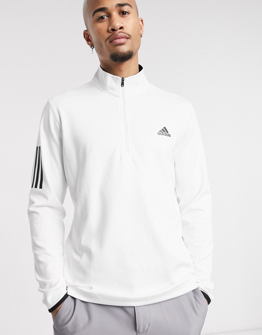 Adidas golf quarter zip top in white