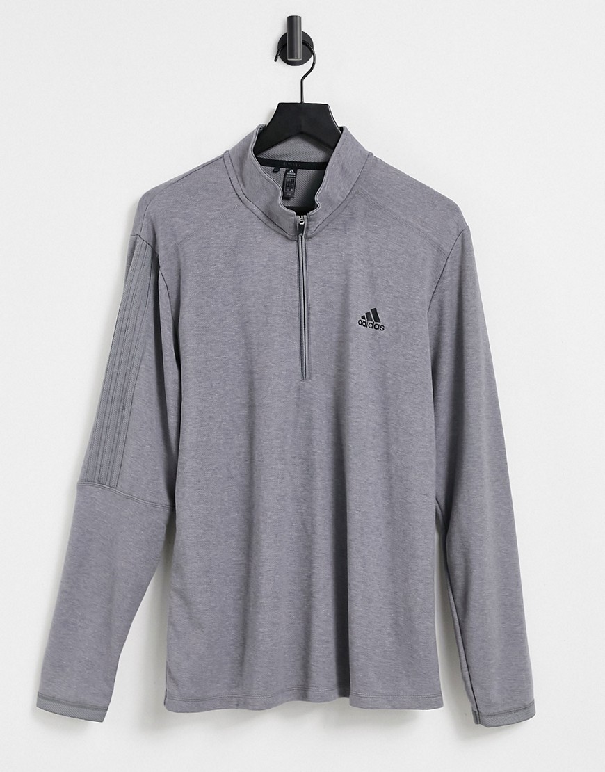 Adidas Golf - Sweatshirt met rits en 3-Stripes in grijs