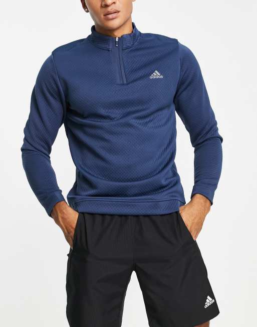 adidas Golf Sweatshirt mit kurzem ReiBverschluss in Marineblau ASOS