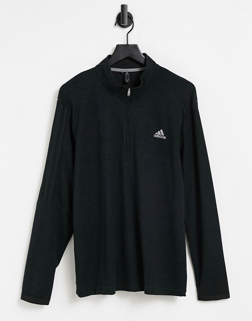 Adidas Golf - Top met 3-Stripes logo en korte rits in zwart
