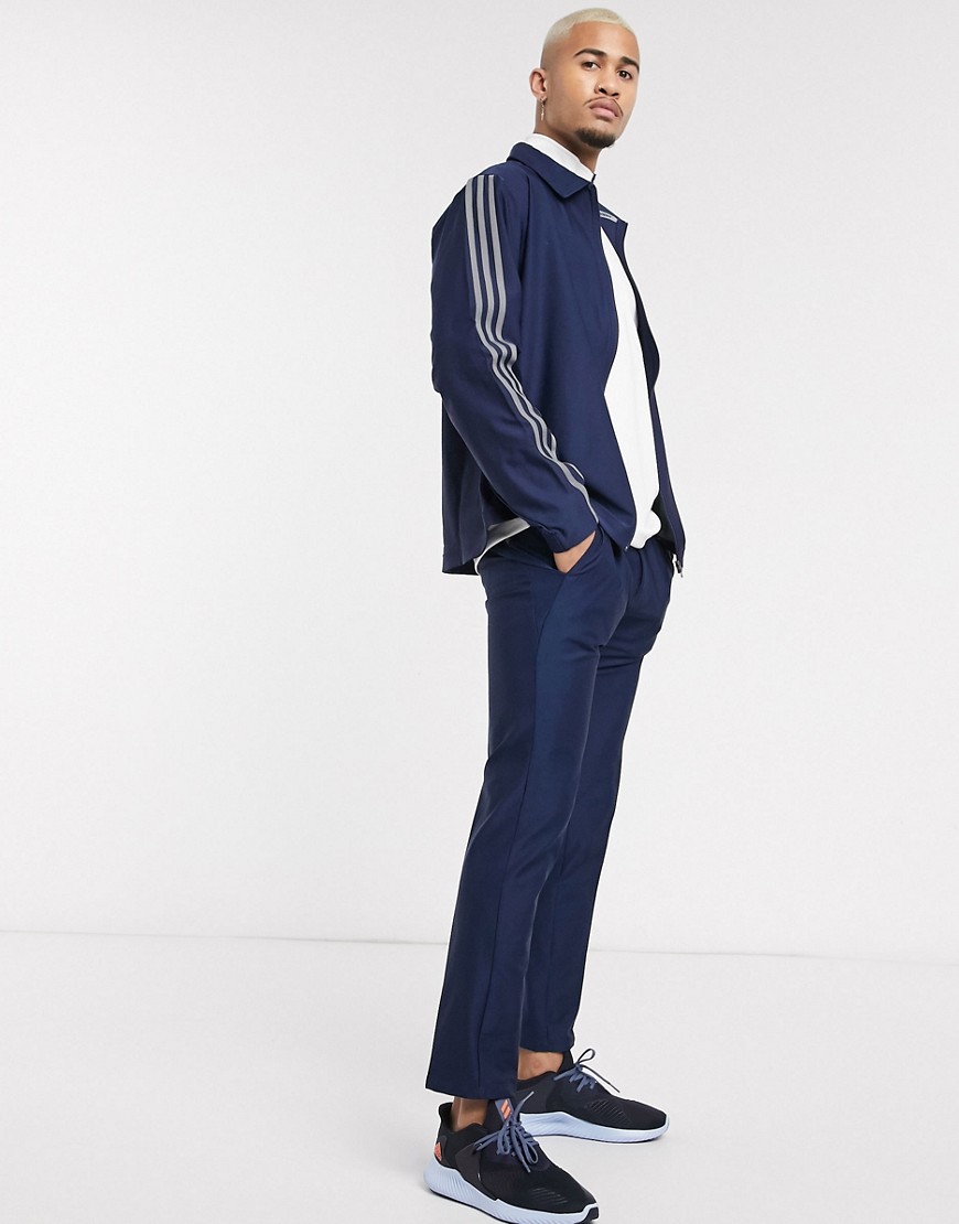 Adidas golf ultimate 3 stripe trousers in navy