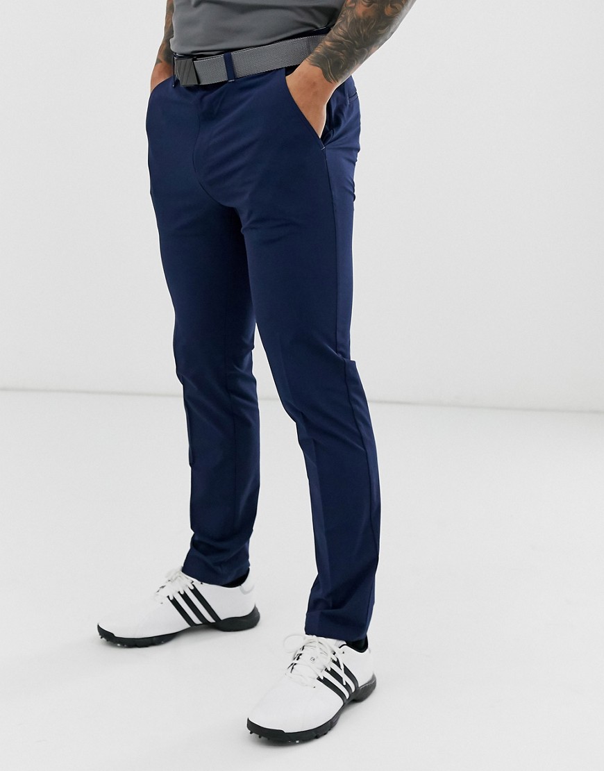 Adidas – Golf – Ultimate – Marinblå avsmalnande byxor