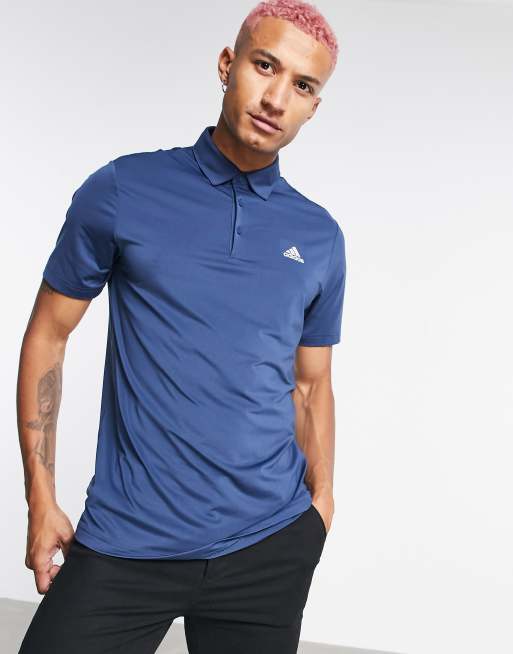 adidas Golf – Ultimate365 – Marinblå pikétröja med logga på bröstet