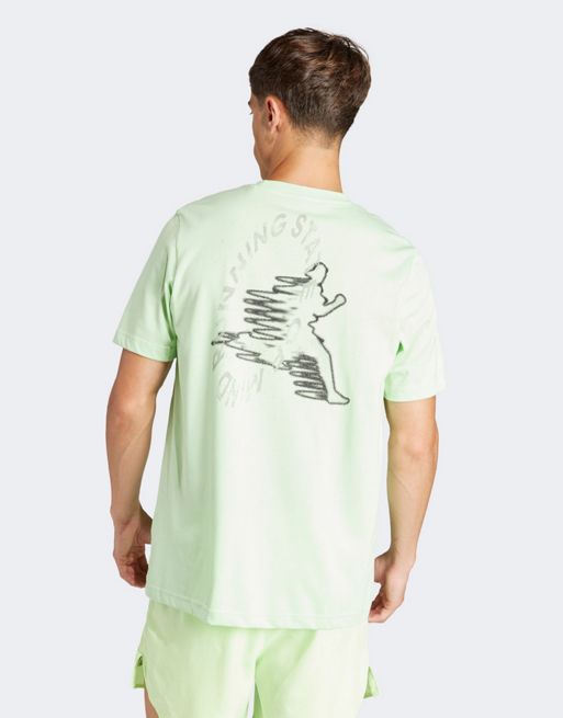 adidas - Grøn T-shirt med 