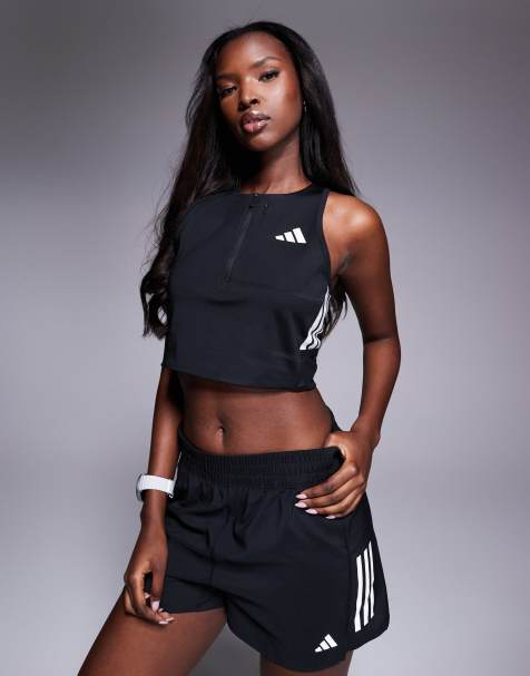 adidas - Hardlopen - Adizero - Crop top in zwart - view 1