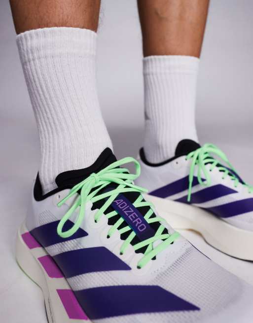 adidas - Hardlopen - Adizero Evo SL - Sneakers in wit en paars, 3 van 5