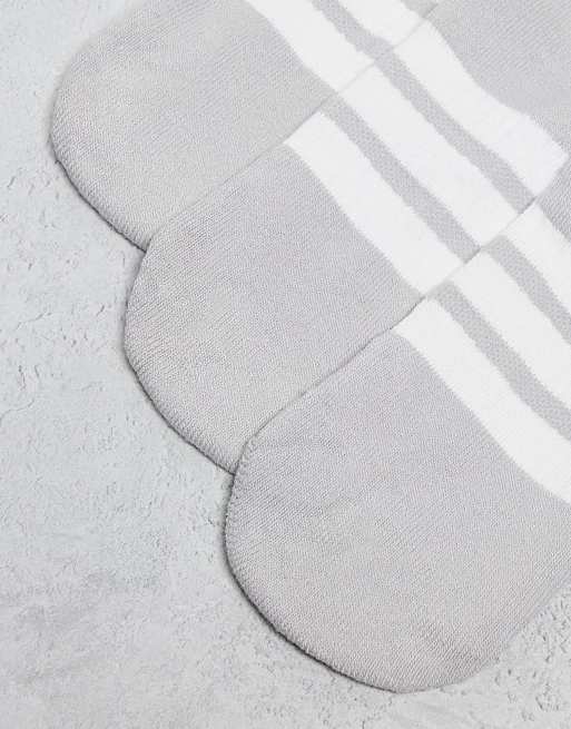 adidas - Hardlopen - Essentials - Set van 3 paar sportsokken in wit en grijs, 3 van 3