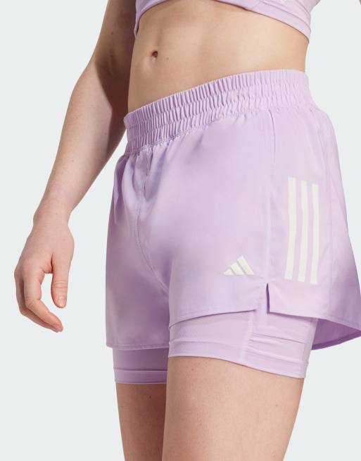 adidas - Hardlopen - Own The Run - Climacool - 2-in-1 shorts in powder plum , 2 van 4