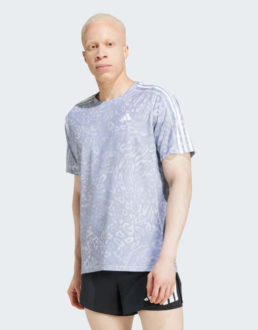 adidas - Hardlopen - Own The Run - T-shirt met luipaardprint in violet