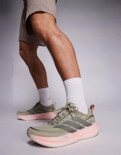 adidas - Hardlopen - Supernova Glide - Sneakers in olijfgroen en oranje, 5 van 5