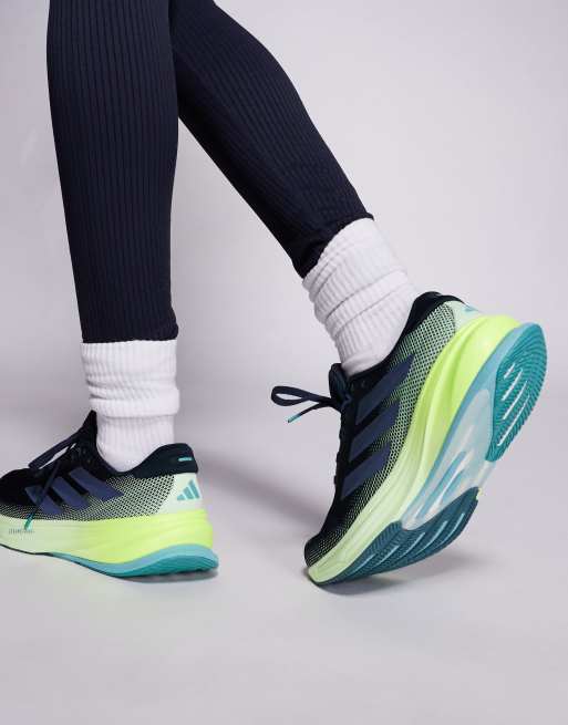 adidas - Hardlopen - Supernova Rise 2 - Sneakers in zwart en limoen, 4 van 5
