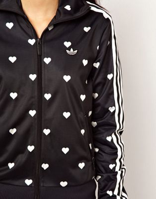 adidas heart print bomber jacket