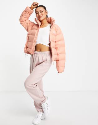 adidas pink puffer coat