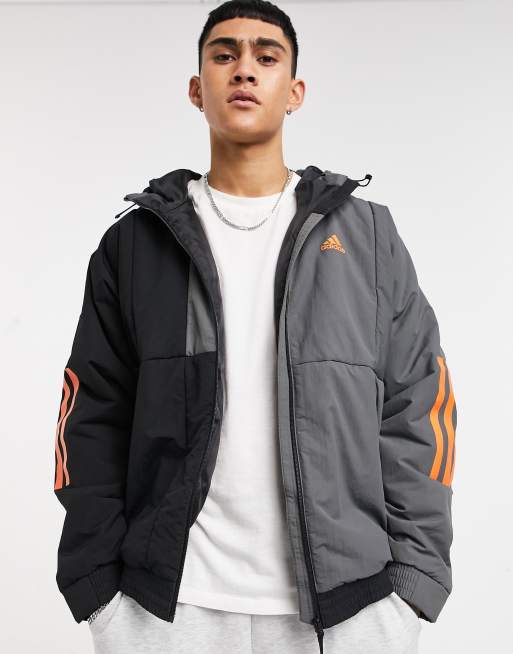 Black and sale orange adidas jacket