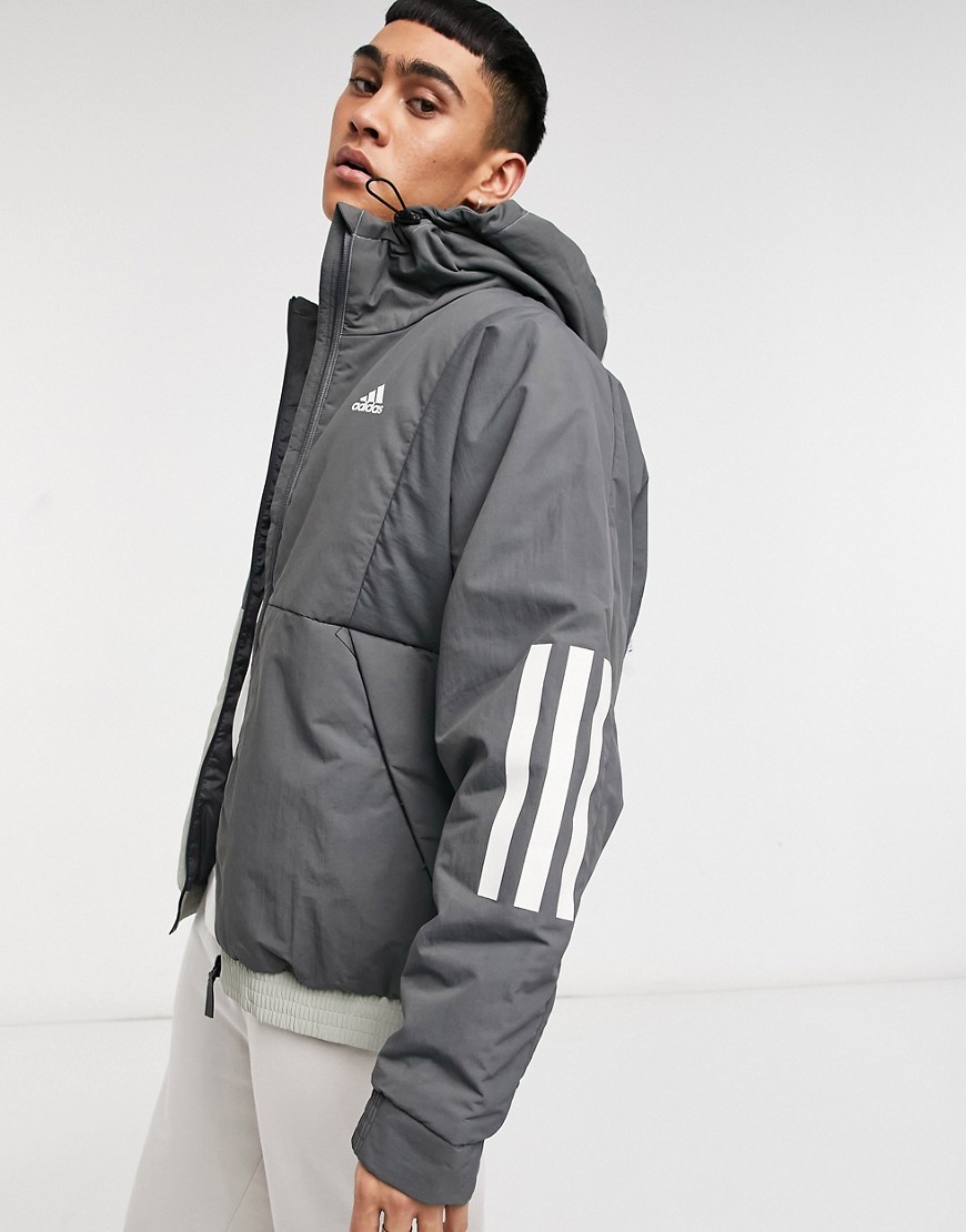 Adidas hooded jacket in grey