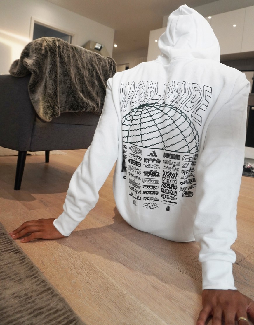 Adidas hoodie in white with logo