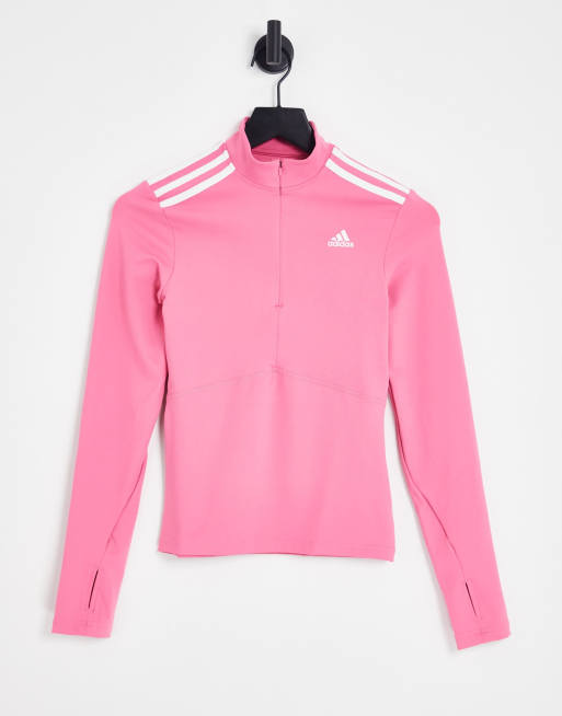 Long sleeve hot sale pink adidas top