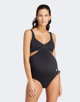 adidas Performance Iconisea Maternity swimsuit in black